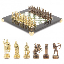 Шахматы &quot;Лучники&quot; мрамор и офиокальцит 28х28 см — hichess.ru - шахматы, нарды, настольные игры