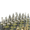 Шахматы подарочные каменные с металлическими фигурами Римляне змеевик 40 см фото 3 — hichess.ru - шахматы, нарды, настольные игры