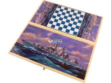 Нарды+-Шашки Походные Ракетный крейсер большие — hichess.ru - шахматы, нарды, настольные игры