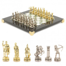 Шахматы &quot;Лучники&quot; мрамор офиокальцит 28х28 см — hichess.ru - шахматы, нарды, настольные игры