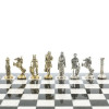Шахматы каменные с фигурами из металла Римляне мрамор змеевик 40 см фото 4 — hichess.ru - шахматы, нарды, настольные игры
