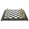 Шахматы каменные с фигурами из металла Римляне мрамор змеевик 40 см фото 2 — hichess.ru - шахматы, нарды, настольные игры