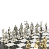 Шахматы каменные с фигурами из металла Римляне мрамор змеевик 40 см фото 6 — hichess.ru - шахматы, нарды, настольные игры