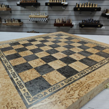 Шахматная доска эксклюзивная из Карельской березы большая — hichess.ru - шахматы, нарды, настольные игры