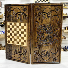 Нарды деревянные резные Пегас 60 см, Artash — hichess.ru - шахматы, нарды, настольные игры