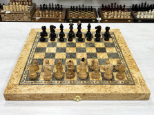 Шахматы эксклюзивные Стаунтон из карельской березы большие — hichess.ru - шахматы, нарды, настольные игры