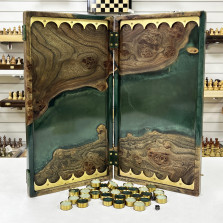 Нарды подарочные из дерева карагач эпоксидные green — hichess.ru - шахматы, нарды, настольные игры