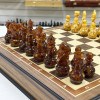 Шахматы в ларце из ореха с янтарными фигурами фото 5 &mdash; hichess.ru - шахматы, нарды, настольные игры