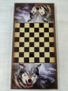 Нарды деревянные Волчий оскал большие 60 на 60 см фото 2 — hichess.ru - шахматы, нарды, настольные игры