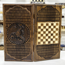 Нарды деревянные резные Лев 60 см, Artash — hichess.ru - шахматы, нарды, настольные игры