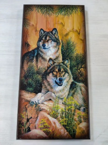  Нарды деревянные большие Волки 60 см — hichess.ru - шахматы, нарды, настольные игры