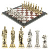  Шахматы каменные с металлическими фигурами Атлант мрамор лемезит 44 на 44 см фото 1 — hichess.ru - шахматы, нарды, настольные игры