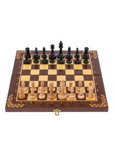Шахматы Византия Люкс с утяжеленными фигурами из бука — hichess.ru - шахматы, нарды, настольные игры