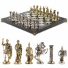 Шахматы подарочные "Римские воины" 44х44 см камень мрамор, змеевик фото 1 — hichess.ru - шахматы, нарды, настольные игры