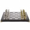 Шахматы подарочные "Римские воины" 44х44 см камень мрамор, змеевик фото 2 — hichess.ru - шахматы, нарды, настольные игры