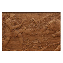 Нарды резные Борьба с медведем — hichess.ru - шахматы, нарды, настольные игры