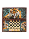 Нарды деревянные Оскал Тигра большие 60 см с фишками из бука Люкс фото 1 — hichess.ru - шахматы, нарды, настольные игры
