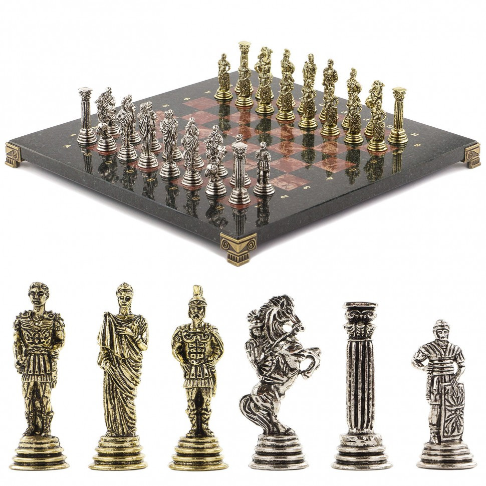 Шахматы подарочные "Римские легионеры" 32х32 см лемезит фото 1 — hichess.ru - шахматы, нарды, настольные игры