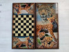 Нарды деревянные подарочные с цветным рисунком Леопард средние 50 см фото 3 — hichess.ru - шахматы, нарды, настольные игры