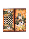 Нарды деревянные большие Волки 60 см с фишками из бука Люкс фото 4 — hichess.ru - шахматы, нарды, настольные игры