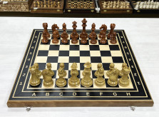 Шахматы деревянные Турнирные эбен Красный композит — hichess.ru - шахматы, нарды, настольные игры