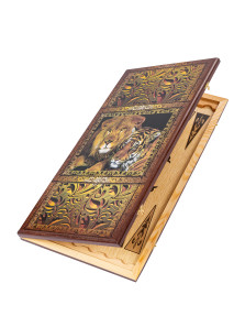 Нарды деревянные Тигр и Лев большие 60см с фишками из бука Люкс — hichess.ru - шахматы, нарды, настольные игры