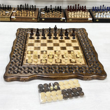 Шахматы нарды шашки резные Узор 50 см, Artash — hichess.ru - шахматы, нарды, настольные игры