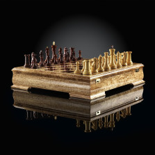 Шахматы &quot;Стаунтон Люкс&quot; (самшит/кокоболо) — hichess.ru - шахматы, нарды, настольные игры