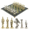 Шахматы подарочные с металлическими фигурами Битва 40 на 40 см змеевик фото 1 — hichess.ru - шахматы, нарды, настольные игры