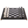 Шахматы "Стаунтон" из мрамолита 44х44 см серый мрамор / змеевик фото 2 — hichess.ru - шахматы, нарды, настольные игры