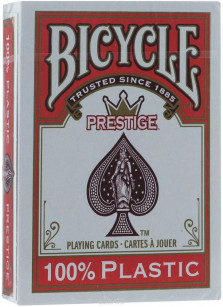 Игральные карты Bicycle &quot;Prestige&quot; 100% Пластик (красная рубашка) 54 листа — hichess.ru - шахматы, нарды, настольные игры