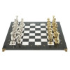 Шахматы каменные с металлическими фигурами Атлант большие мрамор змеевик фото 3 — hichess.ru - шахматы, нарды, настольные игры