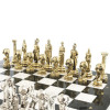 Шахматы каменные с металлическими фигурами Атлант большие мрамор змеевик фото 4 — hichess.ru - шахматы, нарды, настольные игры