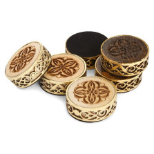 Набор резных фишек для нард с бронзой, Haleyan — hichess.ru - шахматы, нарды, настольные игры