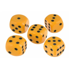 Кости игральные пластиковые, 20мм, 1 шт, цвет желтый — hichess.ru - шахматы, нарды, настольные игры