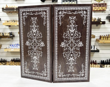 Нарды деревянные большие венге серебро Вьюн 60 см — hichess.ru - шахматы, нарды, настольные игры