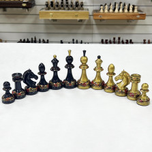 Шахматные фигуры Хохлома премиум ручной работы — hichess.ru - шахматы, нарды, настольные игры