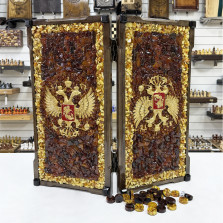 Нарды из янтаря Герб РФ эксклюзивные большие 60 см &mdash; hichess.ru - шахматы, нарды, настольные игры