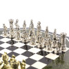 Шахматный стол из камня змеевик с металлическими фигурами Средневековье фото 3 — hichess.ru - шахматы, нарды, настольные игры