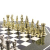 Шахматный стол из камня змеевик с металлическими фигурами Средневековье фото 4 — hichess.ru - шахматы, нарды, настольные игры