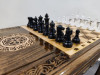 Шахматный стол с нардами резной Hachatyr фото 5 — hichess.ru - шахматы, нарды, настольные игры