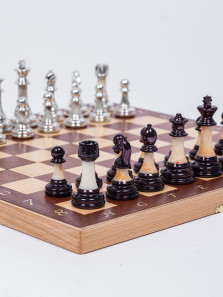 Шахматы подарочные Интарсия темные с фигурами Итальянский дизайн Люкс — hichess.ru - шахматы, нарды, настольные игры