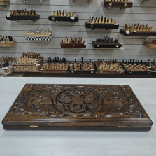 Нарды ручной работы из массива бука 60см Герб РФ — hichess.ru - шахматы, нарды, настольные игры