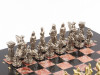 Шахматы подарочные "Спартанцы" из лемезита и змеевика 28х28 см фото 3 — hichess.ru - шахматы, нарды, настольные игры