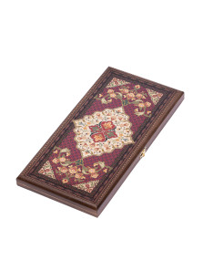 Нарды деревянные Красный узор малые 40 на 40 см — hichess.ru - шахматы, нарды, настольные игры