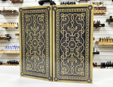 Нарды деревянные черно золотые Орнамент большие 60 см — hichess.ru - шахматы, нарды, настольные игры