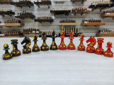 Шахматные фигуры ручной работы Хохлома презент — hichess.ru - шахматы, нарды, настольные игры