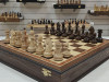 Шахматный ларец подарочный из мореного дуба Антик с резными фигурами с утяжелением фото 2 — hichess.ru - шахматы, нарды, настольные игры