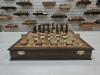 Шахматный ларец подарочный из мореного дуба Антик с резными фигурами с утяжелением фото 1 — hichess.ru - шахматы, нарды, настольные игры