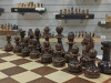 Шахматный ларец подарочный из мореного дуба Антик с резными фигурами с утяжелением фото 4 — hichess.ru - шахматы, нарды, настольные игры
